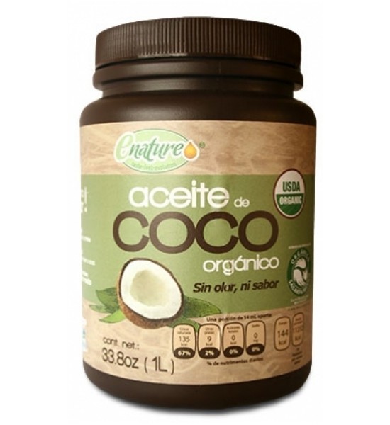 Aceite de Coco Orgánico Sin Olor Ni Sabor Enature 1 L