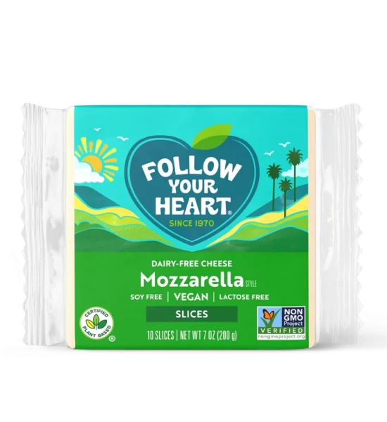 Queso Vegano Tipo Mozzarella en Rebanadas (Mozzarela Slices) Follow Your Heart 200 g