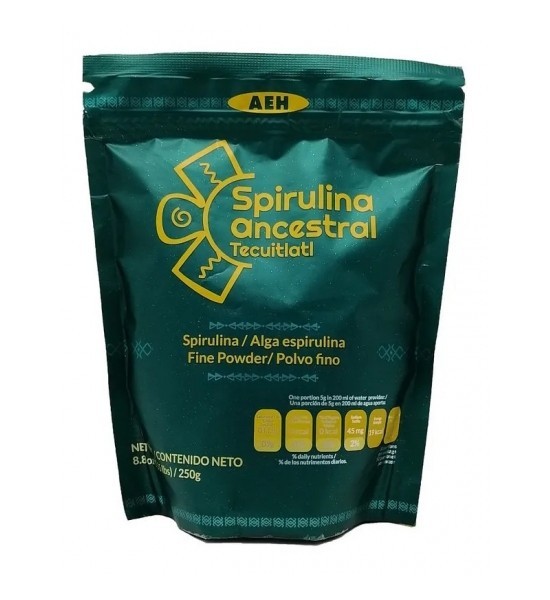 Alga Spirulina Ancestral Polvo Fino Tecuitlat 250 g