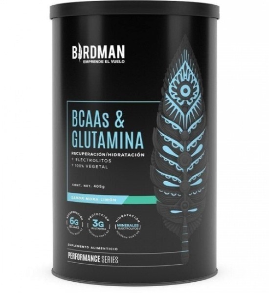 BCAAs y Glutamina Sabor Mora Limón Birdman 405 g