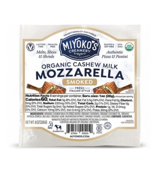 Queso Vegano Tipo Mozzarella Ahumado Miyokos 226 g