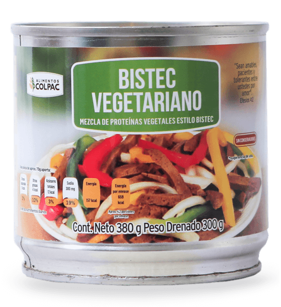 Bistec Vegano en Lata Colpac 380 g