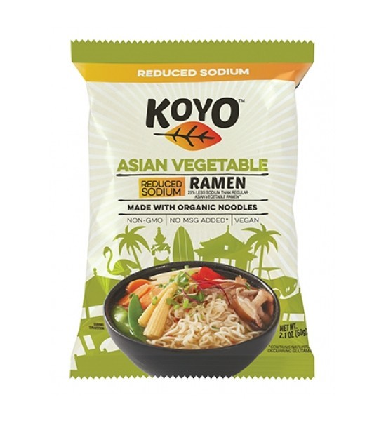 Ramen de Noodles Orgánicos de Vegetales Asiáticos Reducido en Sodio Koyo 57 g