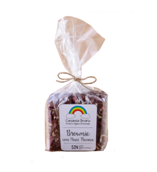 Brownie con Nuez Pecana e Ingredientes Orgánicos Conciencia Arcoíris 100 g
