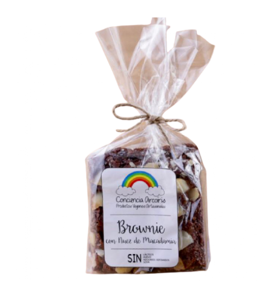 Brownie con Nuez de Macadamia e Ingredientes Orgánicos Conciencia Arcoíris 100 g