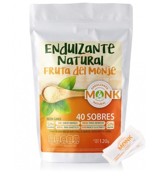 Endulzante Natural Fruta del Monje Keto en Sobres Monk 120g