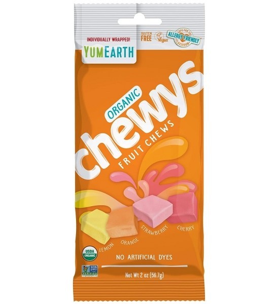 Organic Chewys Fruit Chews (Caramelos Suaves Orgánicos de Frutas Clásicas) Yum Earth 57 g