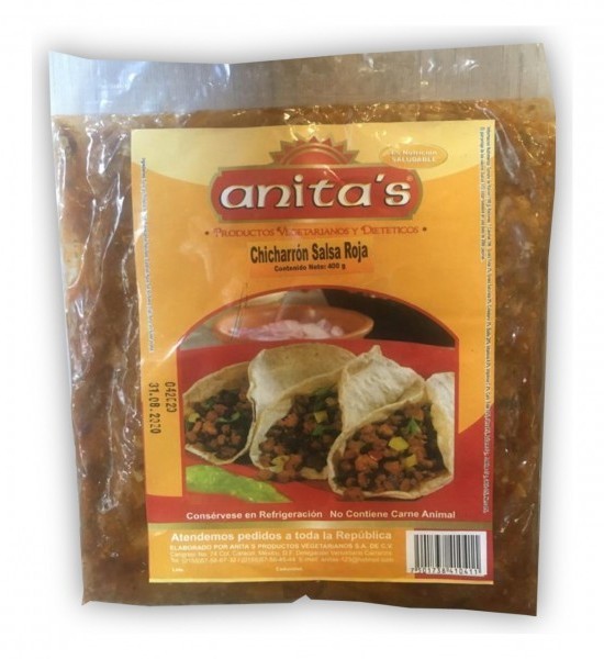 Chicharrón de Gluten Vegano en Salsa Roja Anita's 400 g