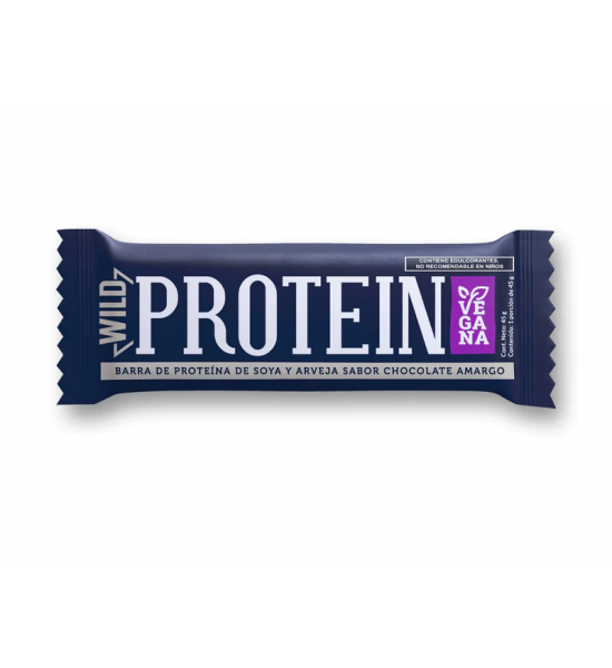 Barra De Proteina Vegana Sabor Chocolate Amargo Wild Protein 45g