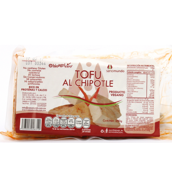 Tofu Orgánico Chipotle Sano Mundo 200 g