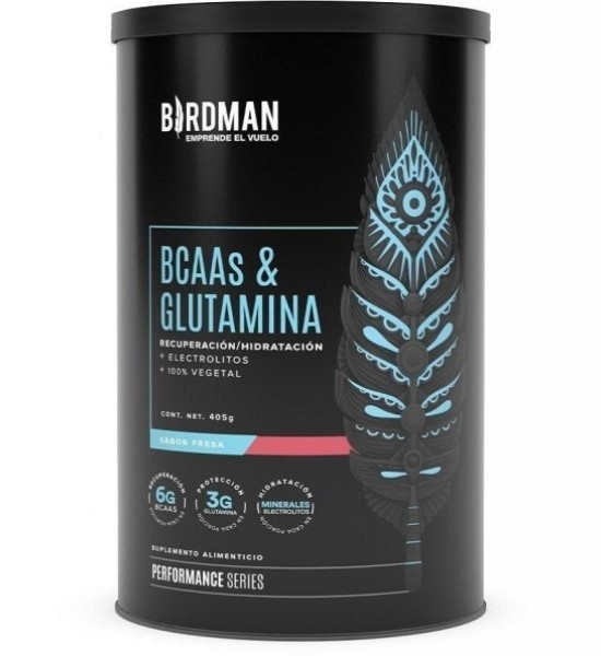 Birdman BCAAs y Glutamina Sabor Fresa Birdman 405 g