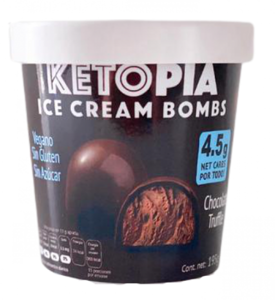 Helado Vegano Ketopia Bombas de Trufa de Chocolate Frozen Boutique 195 g