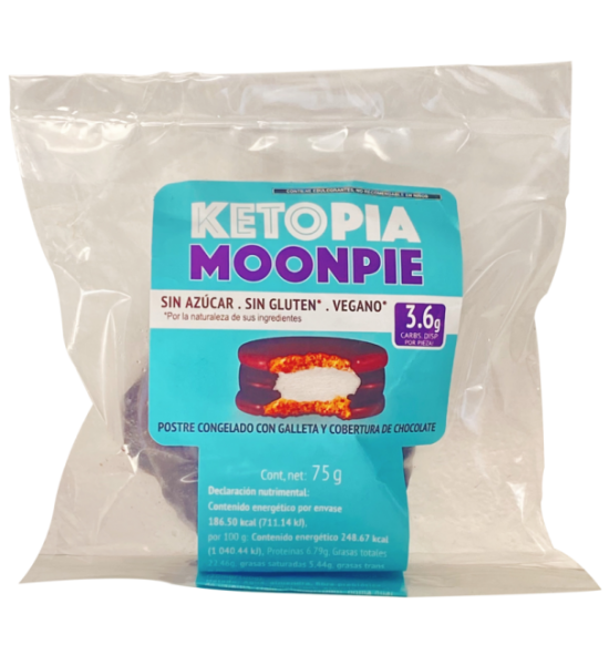 Sándwich Keto Moonpie de Helado Vegano Ketopia Frozen Boutique 75 g