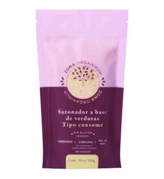 Sazonador de Verduras Tipo Consomé con Aceite Vegetal Zona Organikum 250 g
