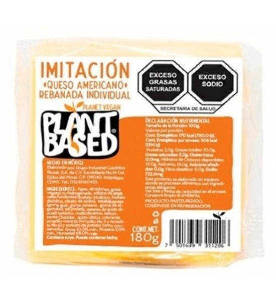 Queso Tipo Americano Plant Based 180 g