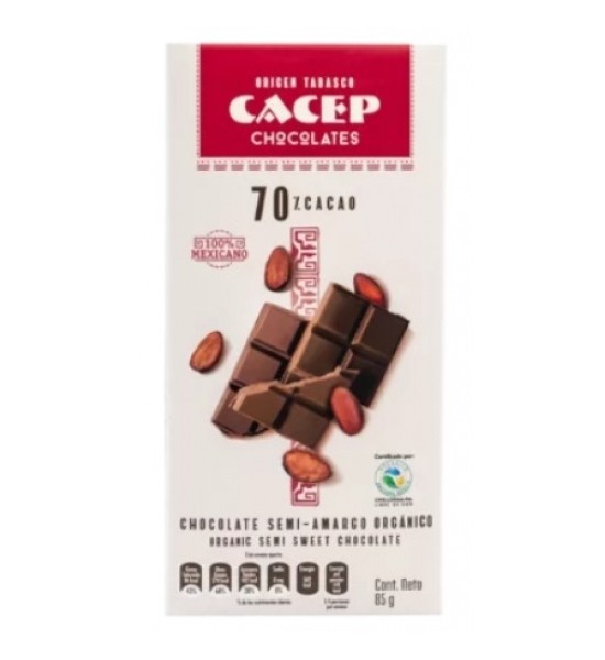 Chocolate Semi Amargo 70% Cacao Chocolates CACEP 85 g
