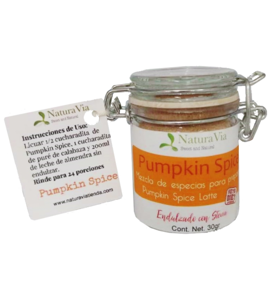 Pumpkin Spice Keto Endulzado con Stevia Natura Via 30 g