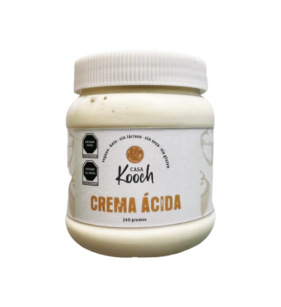 Crema Ácida Vegana base Almendras Casa Kooch 240 g