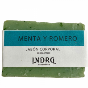 Jabón Corporal Sólido Menta y Romero Indra 70 g
