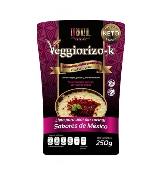 Chorizo Vegano Keto (Veggiorizo) Tornazul 250 g