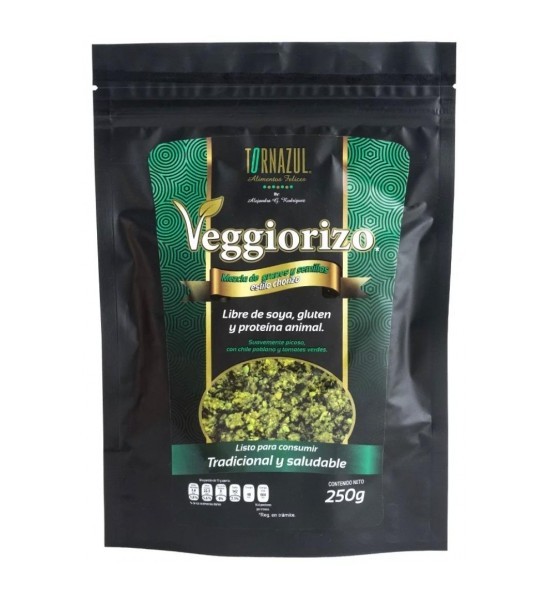 Chorizo Verde Vegano (Veggiorizo) Tornazul 250 g