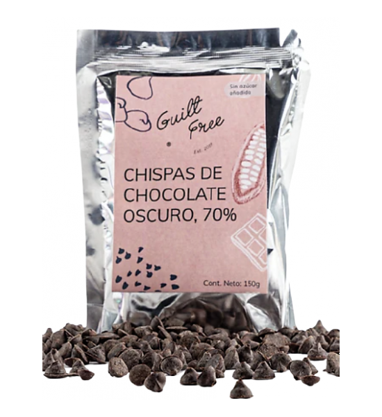 Chispas de Chocolate Keto Oscuro 70% Guilt Free 150 g